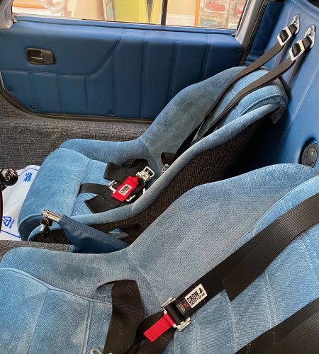 GTS interior custom period correct velour seat coverings
